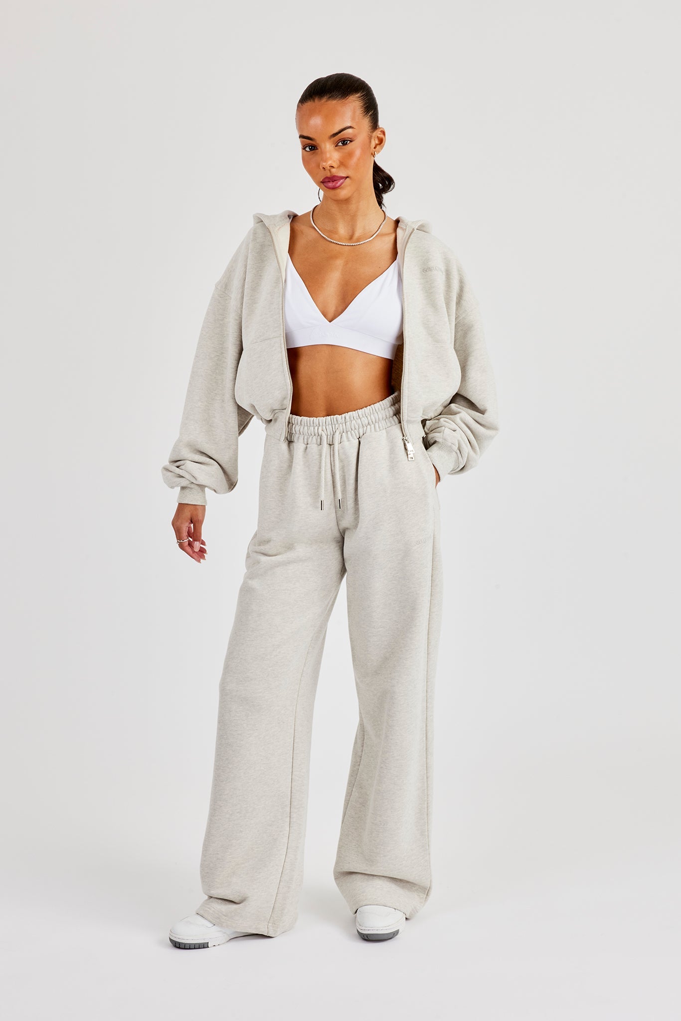 Cernucci Cropped Zip Through Tracksuit - Ash Grey